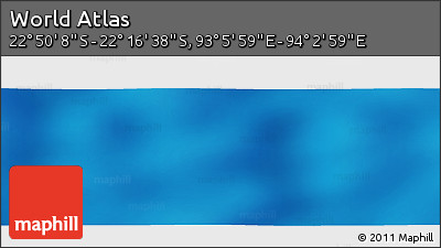 Physical Panoramic Map of the Area around 22° 33' 23" S, 93° 34' 29" E
