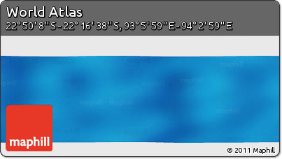 Physical Panoramic Map of the Area around 22° 33' 23" S, 93° 34' 29" E