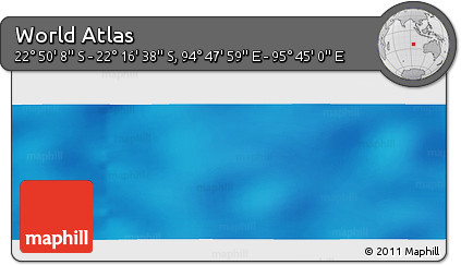 Physical Panoramic Map of the Area around 22° 33' 23" S, 95° 16' 30" E