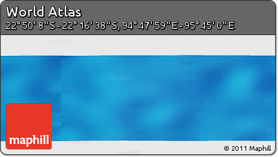 Physical Panoramic Map of the Area around 22° 33' 23" S, 95° 16' 30" E