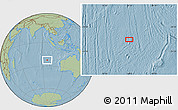 Savanna Style Location Map of the area around 22° 33' 23" S, 96° 7' 30" E, hill shading