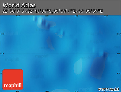 Physical Map of the Area around 22° 33' 23" S, 96° 7' 30" E