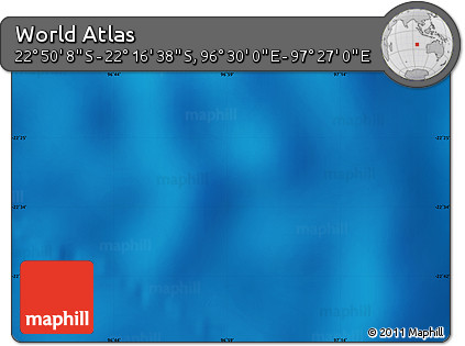 Physical Map of the Area around 22° 33' 23" S, 96° 58' 29" E