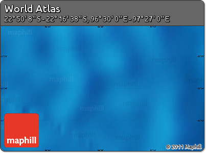 Physical Map of the Area around 22° 33' 23" S, 96° 58' 29" E