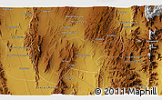 Physical 3D Map of the area around 23° 23' 16" N, 100° 13' 29" W