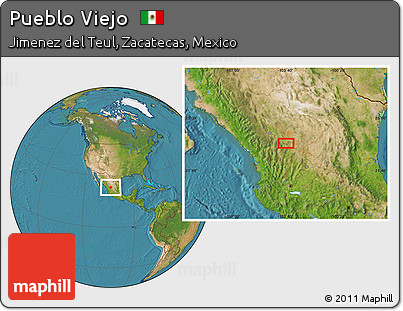 Satellite Location Map of Pueblo Viejo