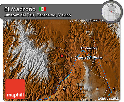 Physical Map of El Madroño