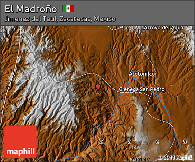 Physical Map of El Madroño