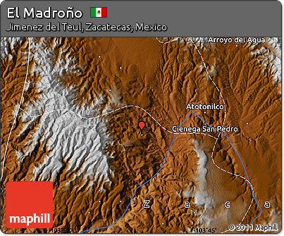 Physical Map of El Madroño