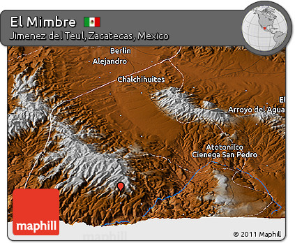 Physical Panoramic Map of El Mimbre