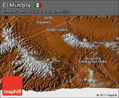 Physical Panoramic Map of El Mimbre