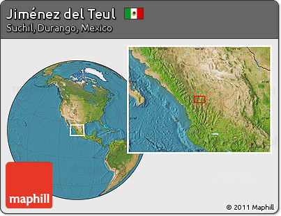 Satellite Location Map of Jiménez Del Teul