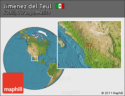 Satellite Location Map of Jiménez Del Teul