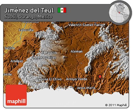 Physical Panoramic Map of Jiménez Del Teul