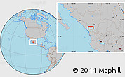 Gray Location Map of the area around 23° 23' 16" N, 105° 19' 29" W