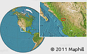 Satellite Location Map of the area around 23° 23' 16" N, 105° 19' 29" W