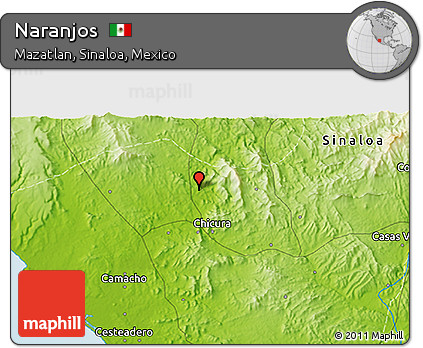 Physical 3D Map of Naranjos