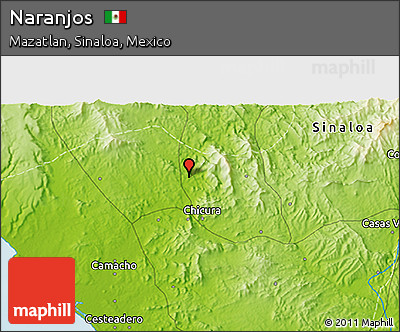 Physical 3D Map of Naranjos
