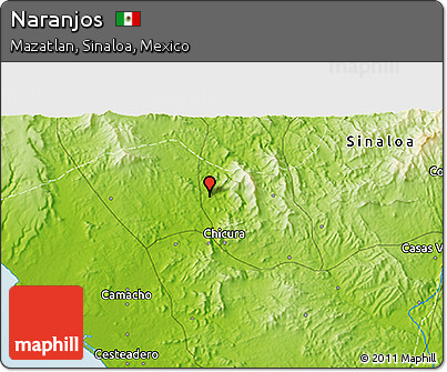 Physical 3D Map of Naranjos
