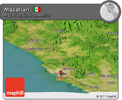 Satellite Panoramic Map of Mazatlán