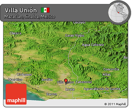 Satellite Panoramic Map of Villa Unión