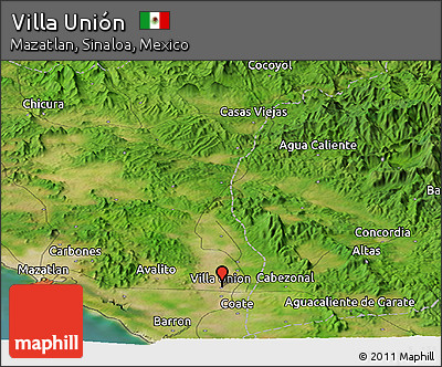 Satellite Panoramic Map of Villa Unión