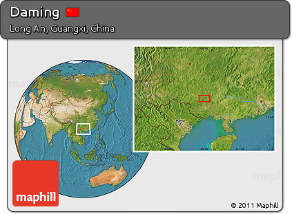 Satellite Location Map of Daming