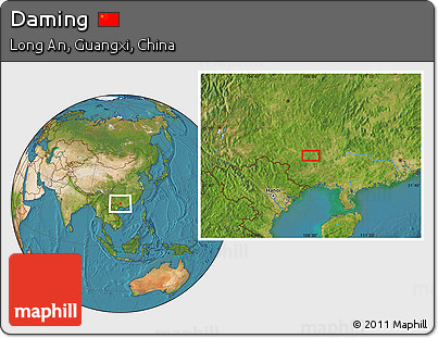 Satellite Location Map of Daming