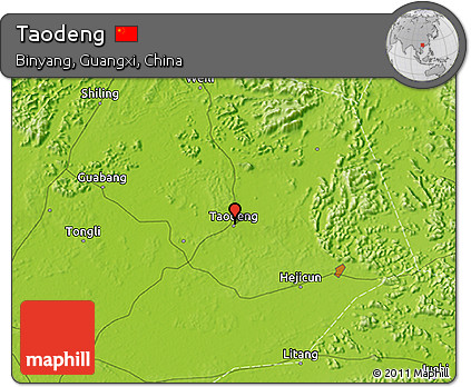 Physical 3D Map of Taodeng