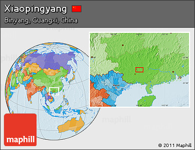Political Location Map of Xiaopingyang