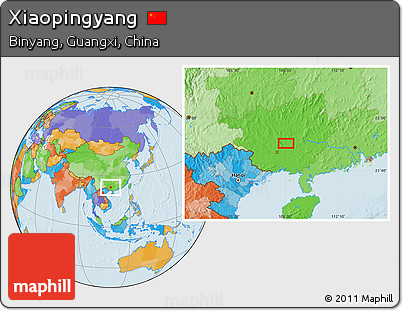 Political Location Map of Xiaopingyang