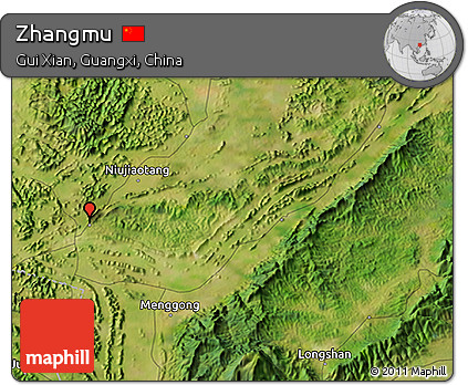 Satellite 3D Map of Zhangmu