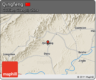 Shaded Relief 3D Map of Qingfeng