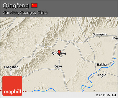 Shaded Relief 3D Map of Qingfeng