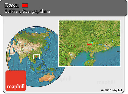 Satellite Location Map of Daxu