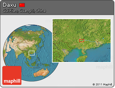 Satellite Location Map of Daxu