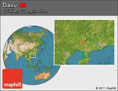 Satellite Location Map of Daxu
