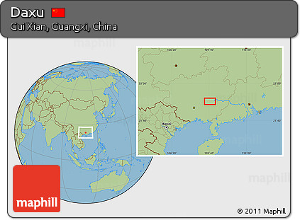Savanna Style Location Map of Daxu
