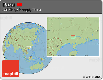 Savanna Style Location Map of Daxu