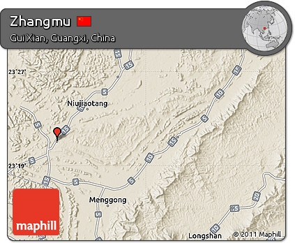 Shaded Relief Map of Zhangmu