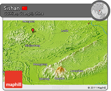 Physical Panoramic Map of Sishan