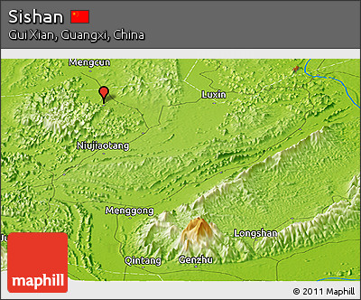 Physical Panoramic Map of Sishan