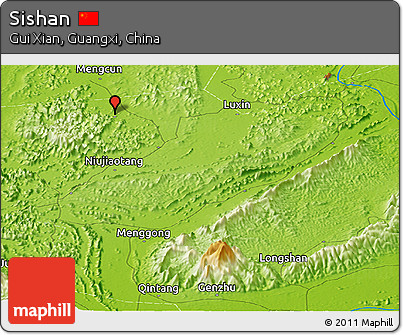 Physical Panoramic Map of Sishan