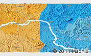 Political 3D Map of the area around 23° 23' 16" N, 111° 25' 30" E