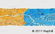 Political Panoramic Map of the area around 23° 23' 16" N, 111° 25' 30" E