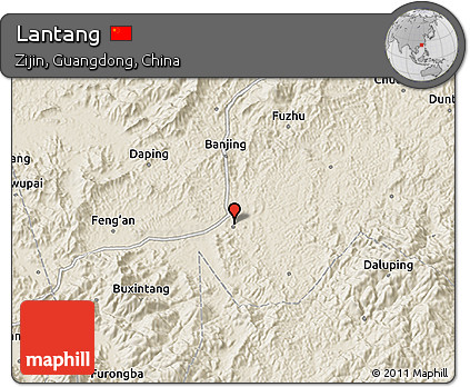 Shaded Relief 3D Map of Lantang