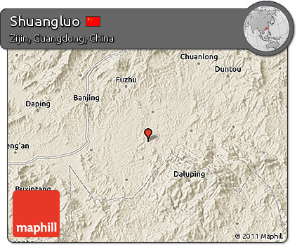 Shaded Relief 3D Map of Shuangluo