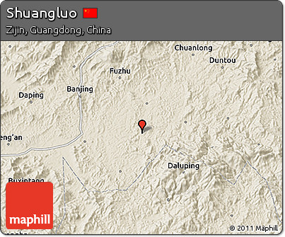 Shaded Relief 3D Map of Shuangluo
