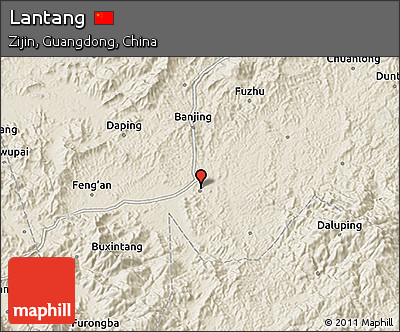 Shaded Relief 3D Map of Lantang