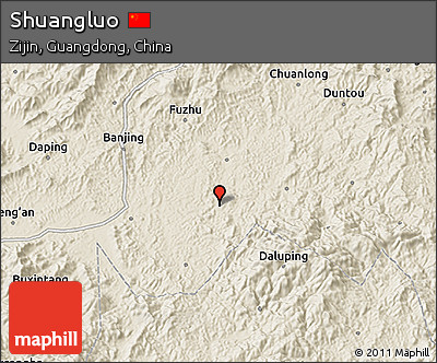 Shaded Relief 3D Map of Shuangluo